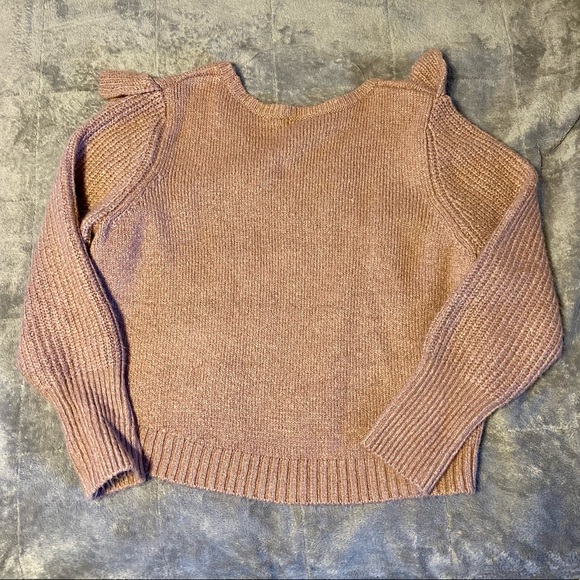 Wild Fable | Cropped Ruffle Pullover Knit Sweater | Dusty Rose | Size XXL - Picture 6 of 10